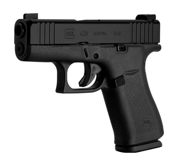 Glock PX4350201 G43X Subcompact 9mm Luger 3.41″ Glock Marksman Barrel 10+1 Black Slimline Frame & nDLC Slide Rough Texture Beavertail Grip Reversible Mag. Catch Safe Action Trigger