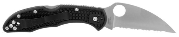Spyderco C11FSWCBK Delica 4 Lightweight 2.87″ Folding Wharncliffe Serrated VG-10 SS Blade Black FRN Handle Includes Pocket Clip