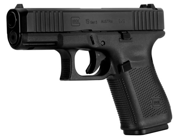 Glock PA195S201 G19 Gen5 Compact 9mm Luger 4.02″ Glock Marksman Barrel 10+1 Black Frame & nDLC Slide Modular Backstrap Ambidextrous Mag. Catch & Slide Stop Safe Action Trigger
