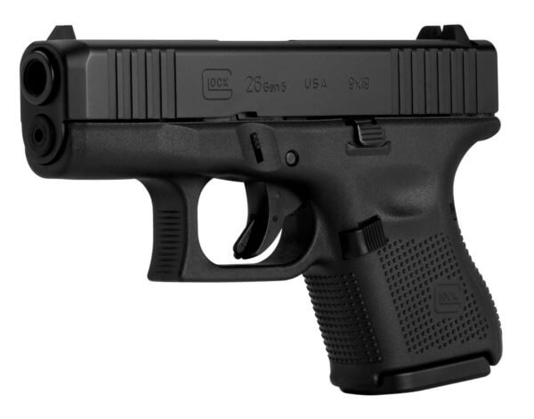 Glock UA265S201 G26 Gen5 Subcompact 9mm Luger 3.43″ Glock Marksman Barrel 10+1 Black Frame & Front Serrated nDLC Slide Modular Backstrap Safe Action Trigger (US Made)