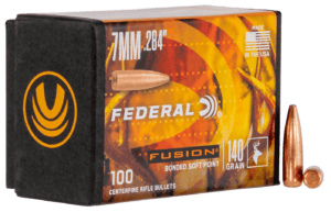 Federal FB284F1 Fusion Component 7mm .284 140 GR Fusion Soft Point 100 Box