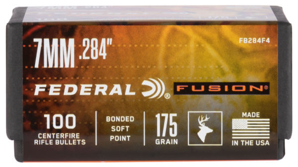 Federal FB284F4 Fusion Component 7mm .284 175 GR Fusion Soft Point 100 Box