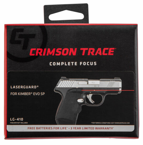Crimson Trace LG410 Lasergrips 5mW Red Laser with 633nM Wavelength & Black Finish for Kimber EVO SP