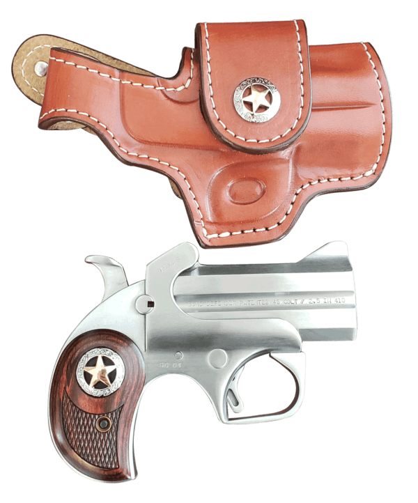 Bond Arms BARD Rustic Defender Derringer Break Open 45 Colt (LC) or 2 1/2″ 410 Gauge 3″ Barrel 2 Round Stainless Steel *Exclusive*