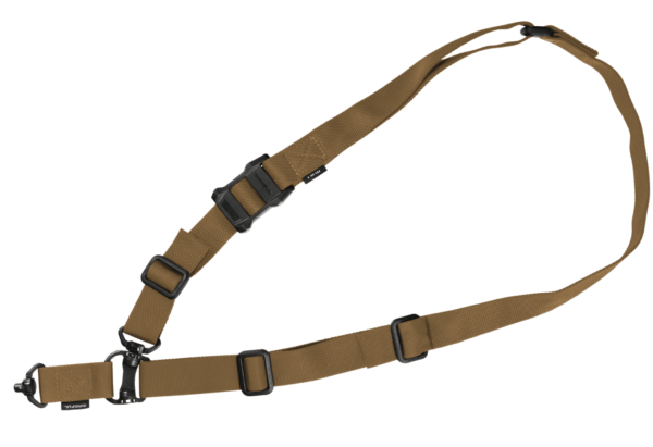 Magpul MAG953-COY MS4 QDM Sling made of Coyote Nylon Webbing with 1.25″ W Adjustable One-Two Point Design & Swivels for AR Platforms