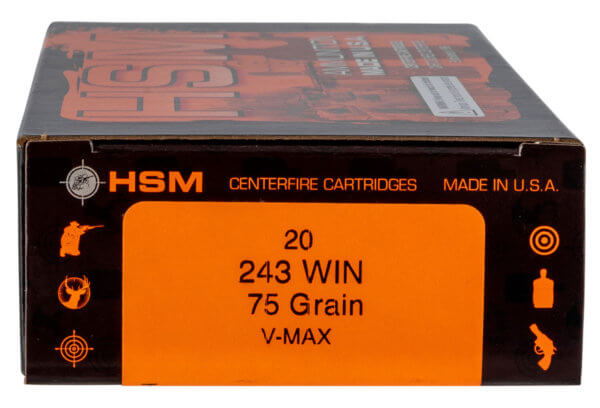 HSM 2432N Varmint Hunting 243 Win 75 gr Hornady V-Max (VMX) 20rd Box