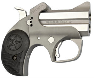Bond Arms BARN Roughneck 45 ACP 2rd 2.50″ Stainless Steel Double Barrel & Frame, Rebounding Hammer, Blade Front/Fixed Rear Sights, Black Rubber Grip, Manual Safety
