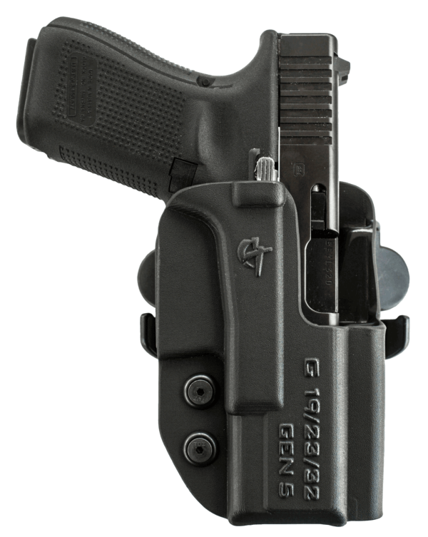 Comp-Tac C241GL064RBKN International OWB Black Kydex Belt Loop/Paddle Fits Glock 40 Right Hand