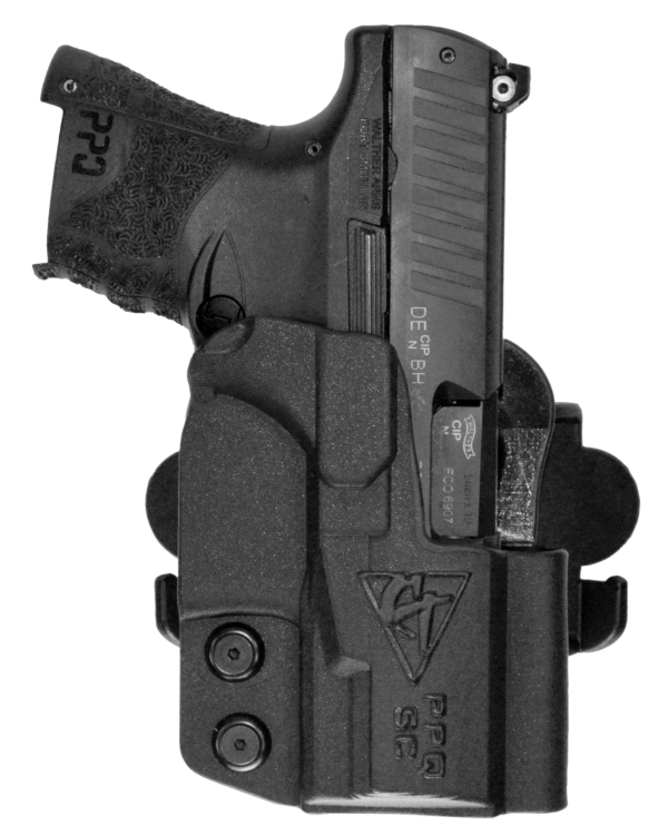 Comp-Tac C241WA225RBKN International OWB Black Kydex Belt Loop/Paddle Fits Walther PPQ SubCompact Right Hand
