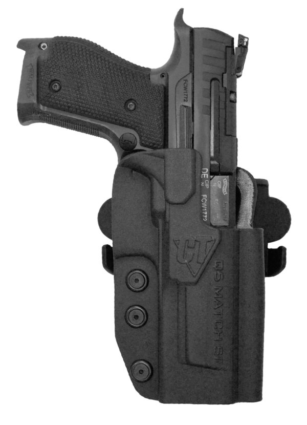Comp-Tac C241WA252RBKN International OWB Black Kydex Belt Loop/Paddle Fits Walther Q5 Match Steel Frame Right Hand