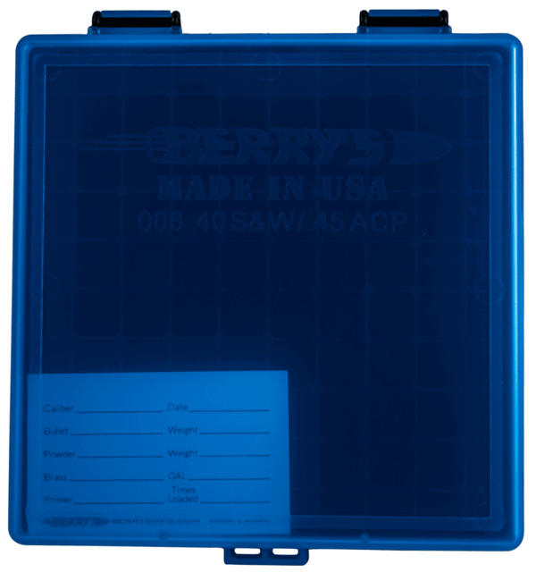 Berrys 67789 008 Ammo Box 40 S&W 45 ACP 10mm 100rd Blue/Black