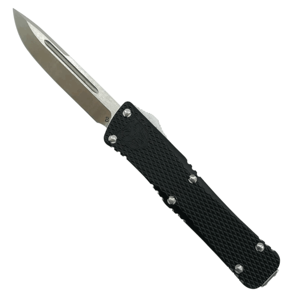 CobraTec Knives MKMDNS Mini Mamba 2.25″ OTF Drop Point Plain D2 Steel Blade/Black Aluminum Handle Includes Pocket Clip