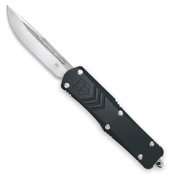 CobraTec Knives MKBLUMDNS Mini Mamba 2.25″ OTF Drop Point Plain D2 Steel Blade/Blue Aluminum Handle Includes Pocket Clip
