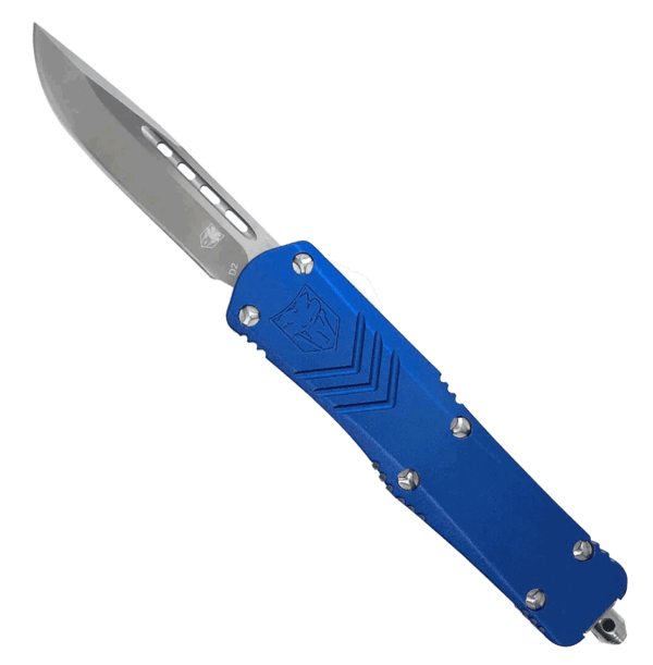 CobraTec Knives SGYFSXSDNS FS-X Small 2.50″ OTF Drop Point Plain D2 Steel Blade/Gray Anodized Aluminum Handle Features Glass Breaker Includes Pocket Clip