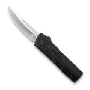 CobraTec Knives SBLKFSXSDNS FS-X Small 2.75″ OTF Drop Point Plain D2 Steel Blad/ Black Anodized Aluminum Handle Features Glass Breaker Includes Pocket Clip