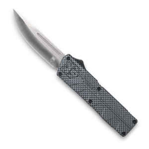CobraTec Knives GYCTLWDNS Lightweight 3.25″ OTF Drop Point Plain D2 Steel Blade/Gray Aluminum Handle Includes Pocket Clip