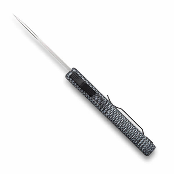 CobraTec Knives CFCTLWDNS Lightweight 3.25″ OTF Drop Point Plain D2 Steel Blade/Carbon Fiber Aluminum Handle Includes Pocket Clip