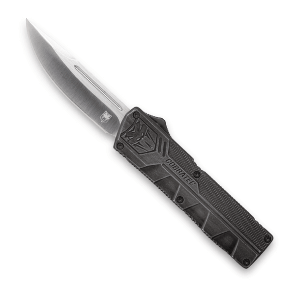 CobraTec Knives SWCTLWDNS Lightweight 3.25″ OTF Drop Point Plain D2 Steel Blade/Stonewashed Aluminum Handle Includes Pocket Clip