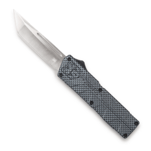 CobraTec Knives SWCTLWTNS Lightweight 3.25″ OTF Tanto Plain D2 Steel Blade/Stonewashed Aluminum Handle Includes Pocket Clip
