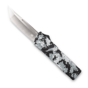 CobraTec Knives WDCCTLETNS Lightweight 3.25″ OTF Tanto Plain D2 Steel Blade/Winter Digi Camo Aluminum Handle Includes Pocket Clip