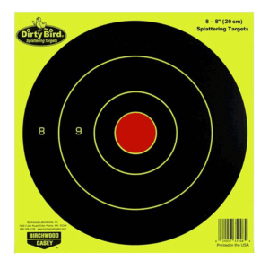 Birchwood Casey 35950 Dirty Bird Bullseye Paper Hanging Pistol/Rifle Black/Yellow 50 Per Pkg