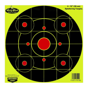 Birchwood Casey 35906 Dirty Bird 6″ Bullseye Paper Hanging Pistol/Rifle Black/Yellow 16 Per Pkg