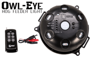 Predator Tactics 97510 Owl-Eye Hog Feeder Light Black Red/Green Filter 50-55′ Range Features Wireless Remote