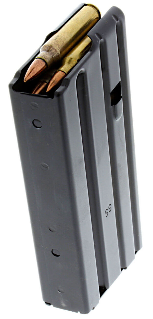 DuraMag 2023041178CPD SS Replacement Magazine Black with Orange Follower Detachable 20rd 223 Rem 300 Blackout 5.56x45mm NATO for AR-15
