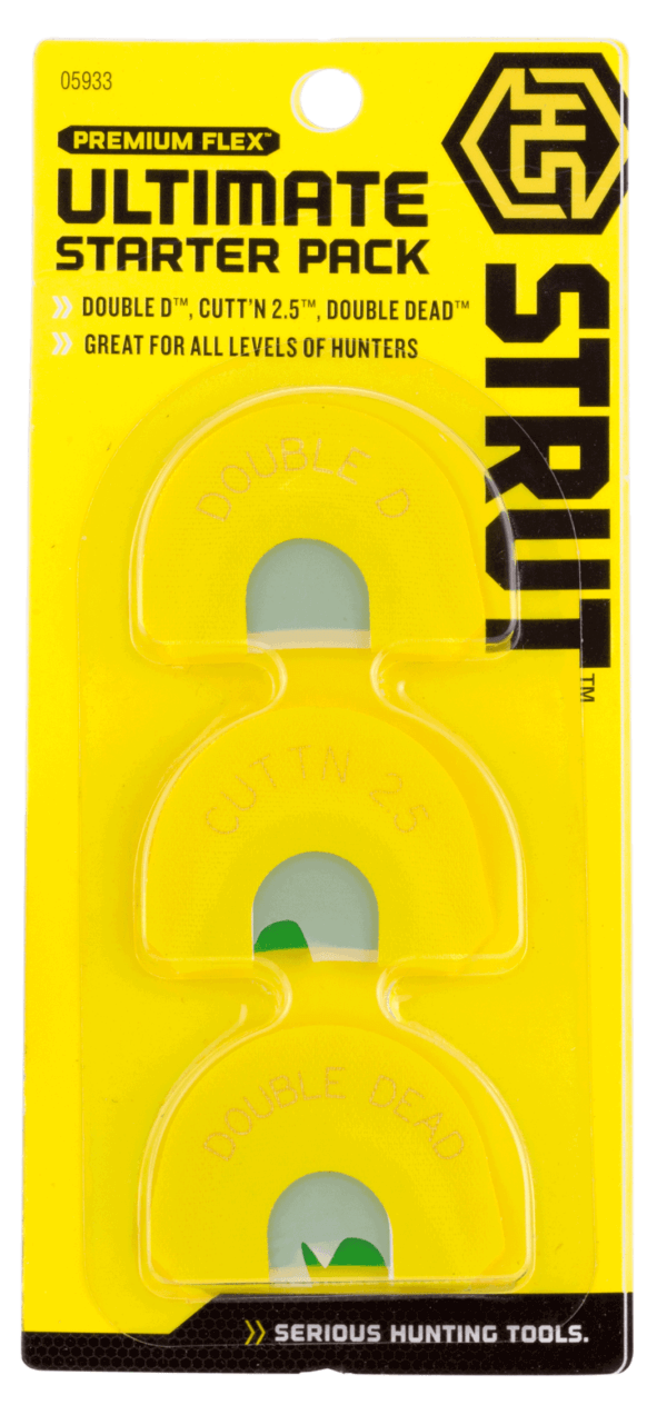 HS Strut 05933 Ultimate Starter Pack Diaphragm Call Attracts Turkeys Yellow 3 Per Pkg
