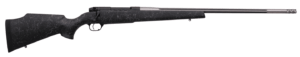 Weatherby MAM01N300WL8B Mark V Accumark 300 Wthby Mag Caliber with 3+1 Capacity  26″ Barrel  Graphite Black Cerakote Metal Finish & Gray Webbed Black Fixed Monte Carlo Stock Left Hand (Full Size)