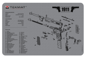 TekMat TEKR171911GY 1911 Cleaning Mat Gray Rubber 17″ Long Diagram