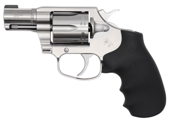 Colt Mfg COBRASB2BB Cobra 38 Special 6rd 2″ Overall Brushed Stainless Steel with Finger Grooved Black Hogue Rubber Grip