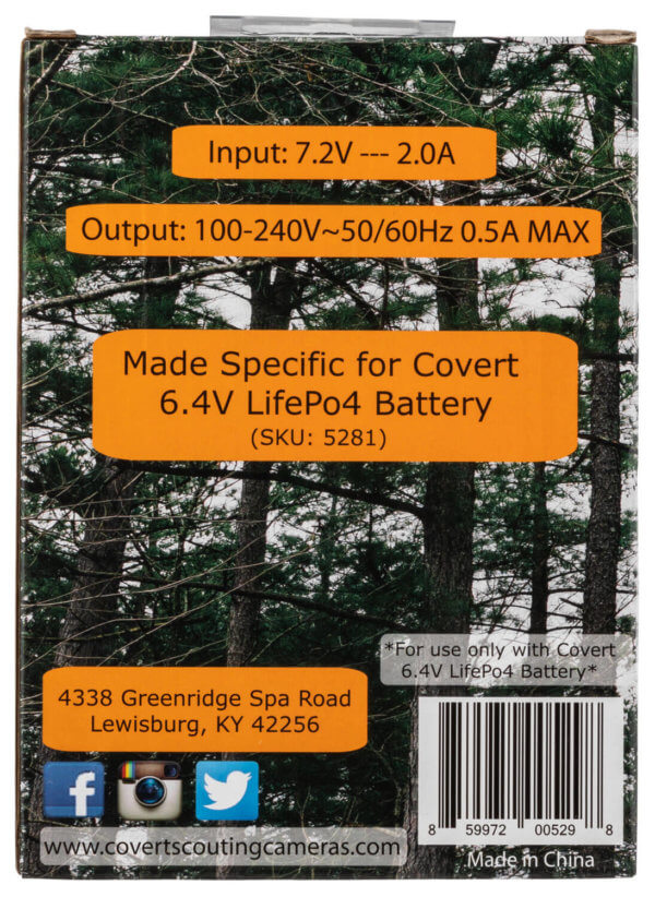 Covert Scouting Cameras 5298 LifePo4 Wall Charger For LiFeP04 Battery