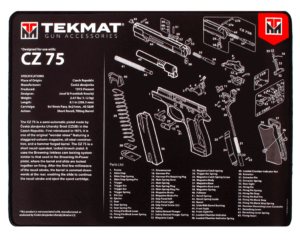 TekMat TEKR20GLOCKG4 Glock Gen4 Ultra Cleaning Mat Black/White Rubber 20″ Long Glock Gen4 Parts Diagram