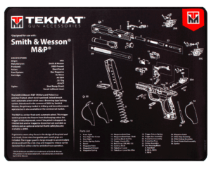 TekMat TEKR20XD Springfield XD Ultra Cleaning Mat Black/White Rubber 20″ Long Springfield XD Parts Diagram
