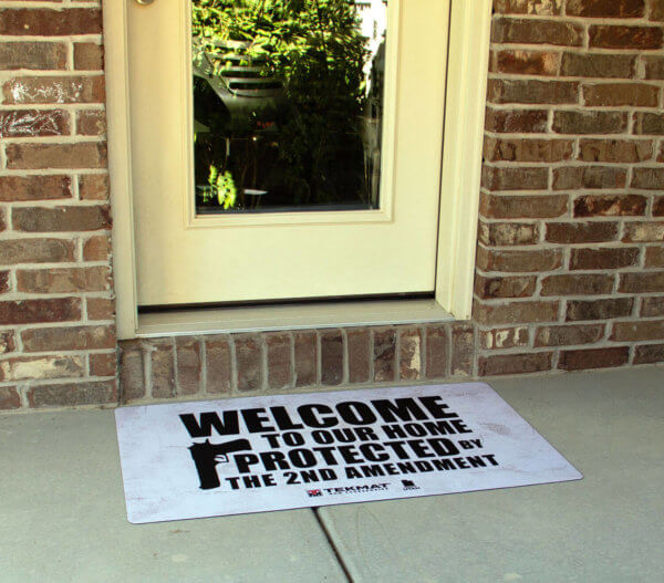TekMat TEK422AMENDMENT 2nd Amendment Door Mat White/Black Rubber 42″ Long “Welcome To Our Home Protected By The 2nd Amendment”