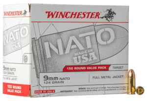 Winchester Ammo USA 9mm NATO 124 gr Full Metal Jacket (FMJ) 150rd Box