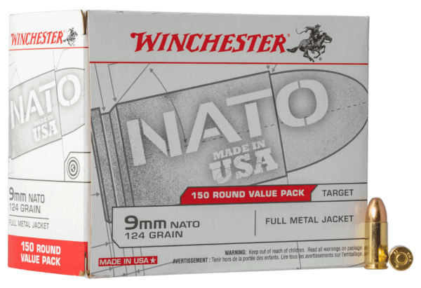 Winchester Ammo USA9NATO USA Target 9mm NATO 124 gr Full Metal Jacket (FMJ) 150rd Box