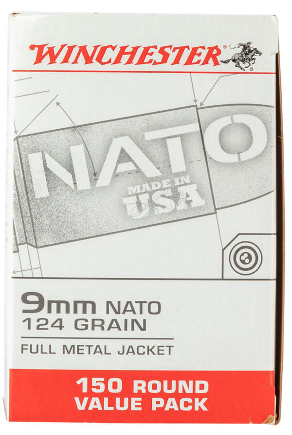 Winchester Ammo USA9NATO USA Target 9mm NATO 124 gr Full Metal Jacket (FMJ) 150rd Box