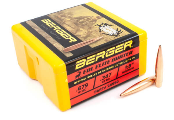 Berger Bullets 26550 Elite Hunter 6.5 mm .264 156 gr Boat Tail (BT) 100
