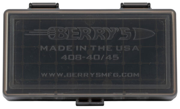 Berry’s 19642 Ammo Box 9mm Luger 380 ACP Smoke/Black Polypropylene 1.26″ L x 0.40″ 50rd