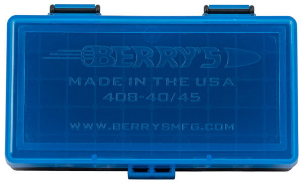Berry’s 38861 Ammo Box 40 S&W 45 ACP Blue/Black Polypropylene 1.35″ L x 0.48″ 50rd