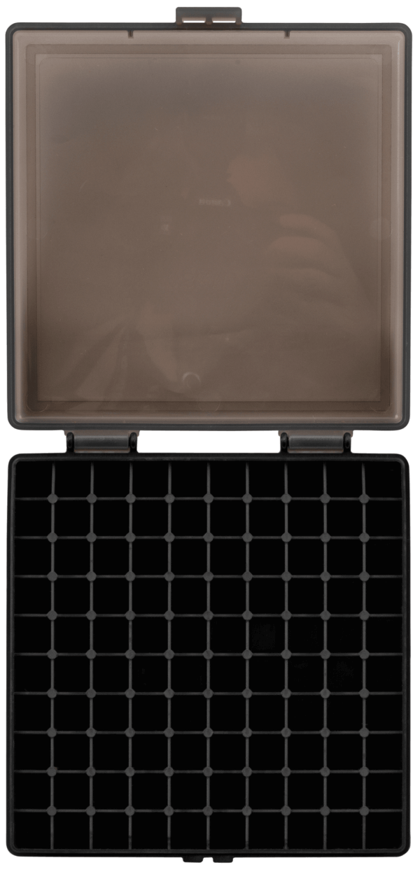 Berry’s 16678 Ammo Box 40 S&W 45 ACP Clear/Black Polypropylene 1.27″ L x 0.48″ 100rd
