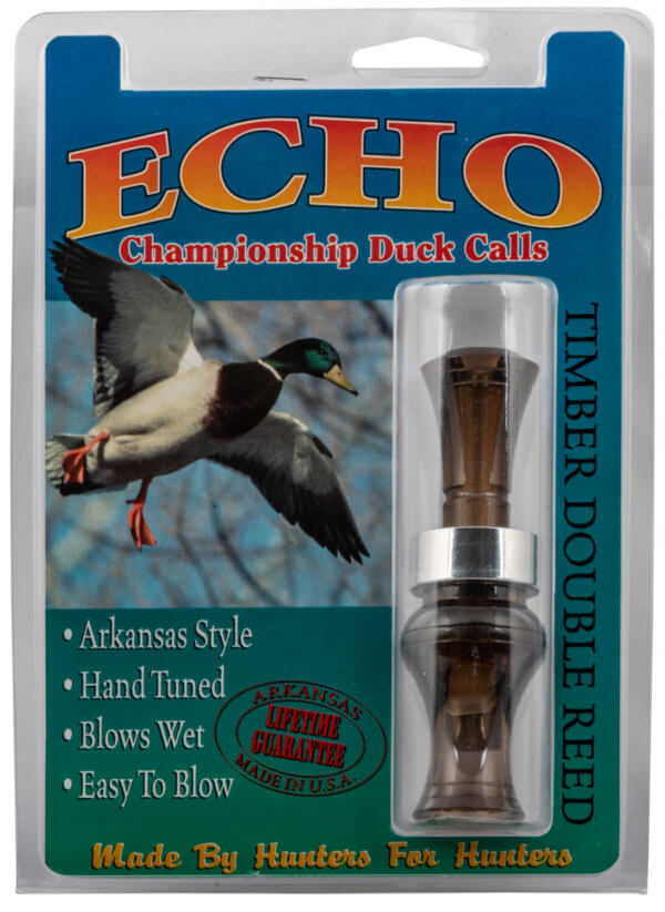 Echo Calls 77750 Timber Double Reed Mallard Sounds Attracts Ducks Smoke Gray Polycarbonate