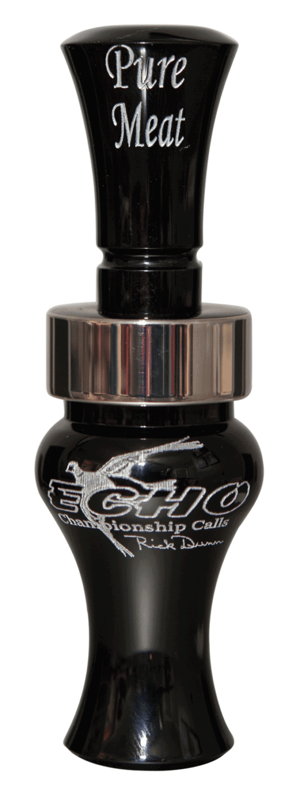 Echo Calls 79019 Pure Meat Open Call Double Reed Mallard Sounds Attracts Ducks Black Acrylic