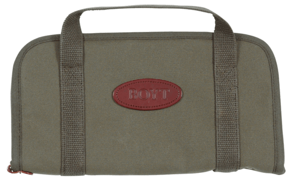 Boyt Harness 0PP640009 Rectangular Pistol Rug made of Waxed Canvas with OD Green Finish Cotton Batten Padding & Quilted Flannel Lining 9″ x 6″ Exterior Dimensions
