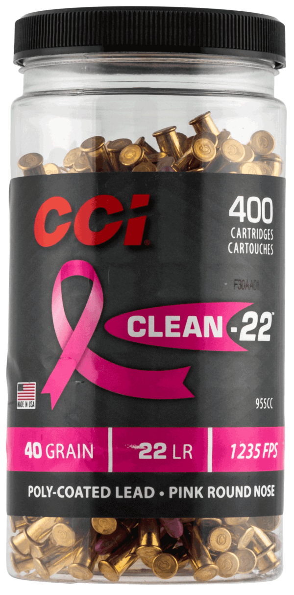 CCI 944CC Clean-22 High Velocity 22 LR 40 gr Lead Round Nose Poly-Coated 100rd Box