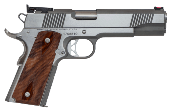 Dan Wesson 01943 Pointman 45 ACP Caliber with 5″ Barrel 8+1 Capacity Overall Stainless Steel Finish Beavertail Frame Serrated Brushed Slide & Cocobolo Grip