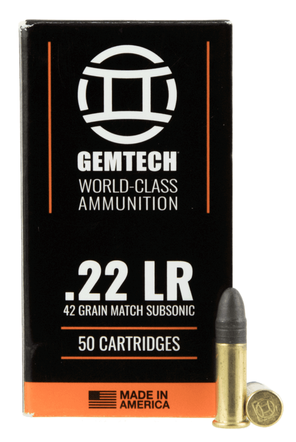 Gemtech 3009679 Subsonic Target 22 LR 42 gr Lead Round Nose (LRN) 50 Per Box