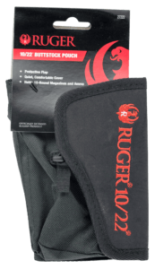 Allen 27222 Ruger 10/22 Buttstock Pouch Cordura Nylon Black with Red Accents